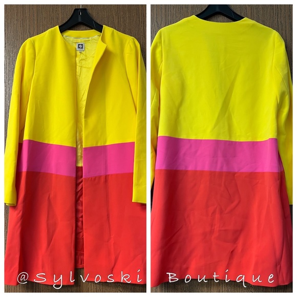 🆕 Anne Klein Colorblocked Car Coat Basic Coat - Picture 9 of 9